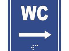 Placute braille wc sageata in dreapta pentru nevazatori